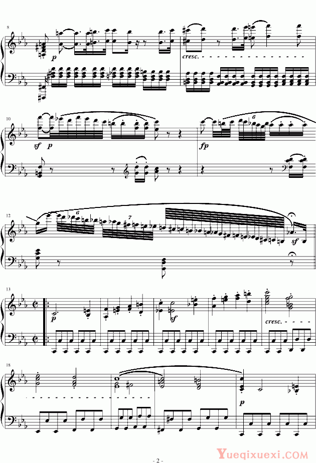 贝多芬beethoven 悲怆奏鸣曲第一乐章 钢琴谱