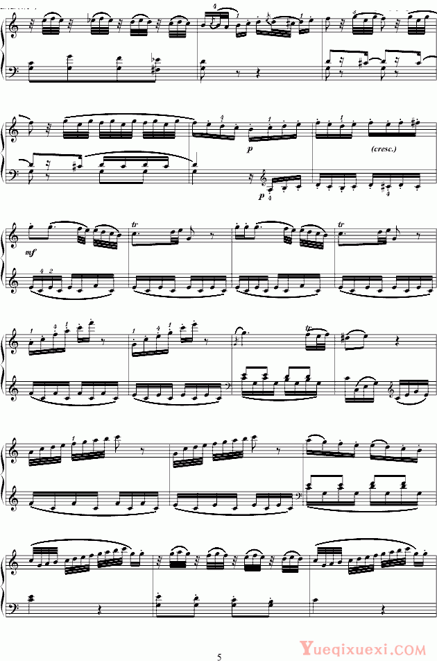 莫扎特 莫扎特k330第一乐章 钢琴谱