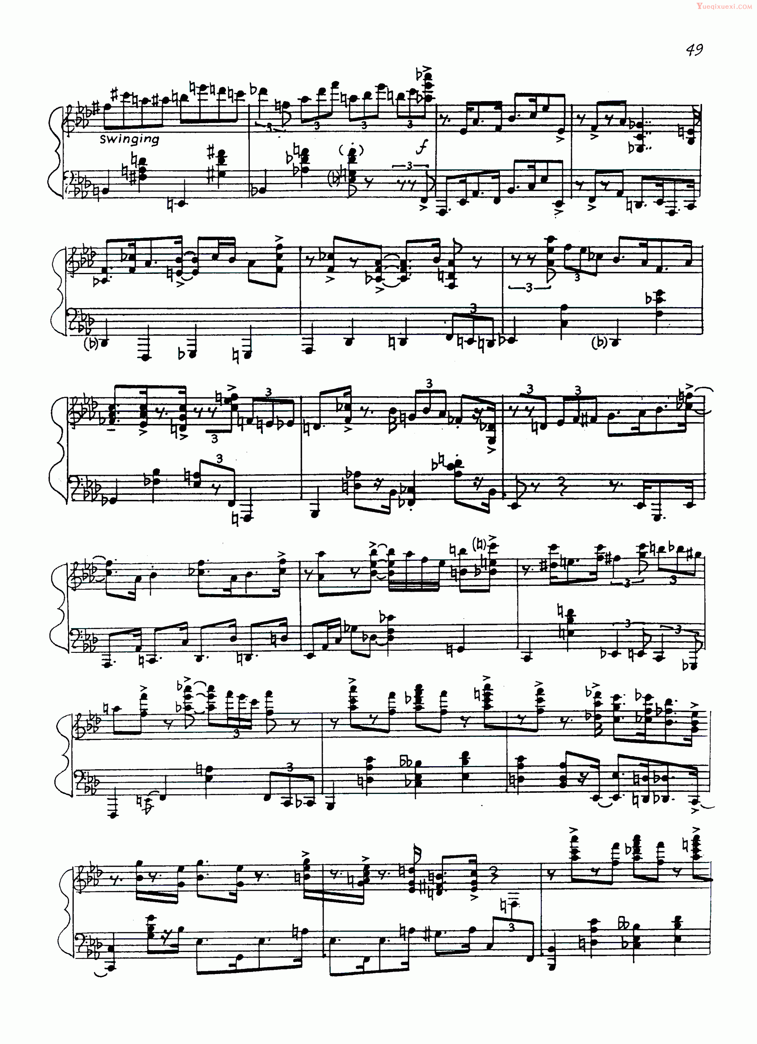尼古拉·凯帕斯汀 Nikolai Kapustin Jazz Prelude Op.52 No.17 钢琴谱