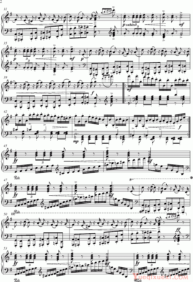 柴科夫斯基 Peter Ilyich Tchaikovsky 胡桃夹子进行曲原版钢琴独奏版