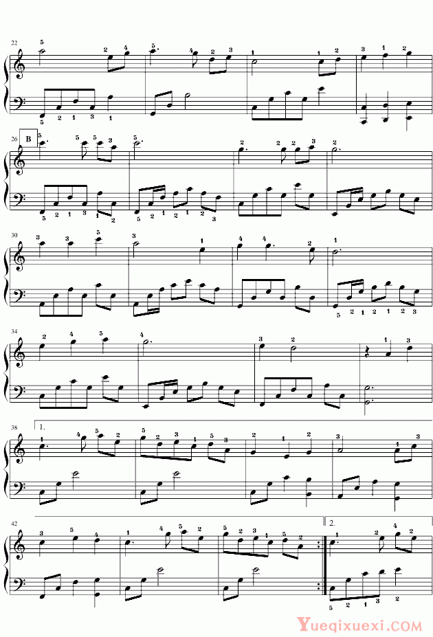 林文信《走不完的爱》指法版 钢琴谱