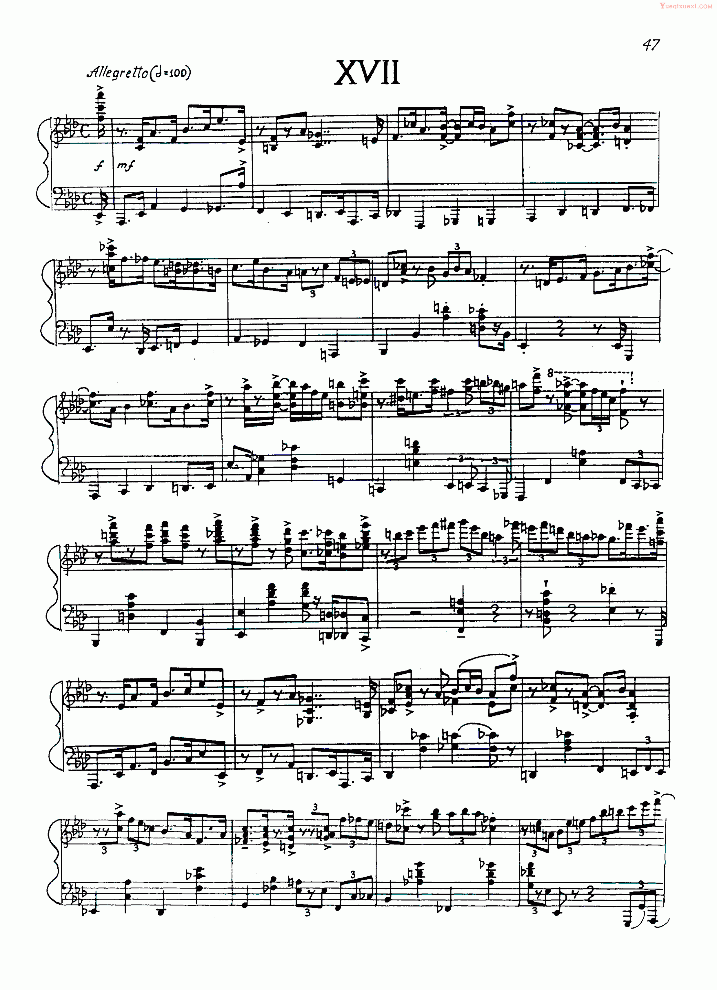 尼古拉·凯帕斯汀 Nikolai Kapustin Jazz Prelude Op.52 No.17 钢琴谱