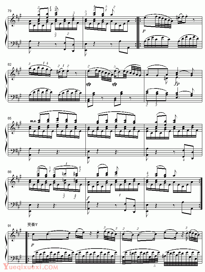 莫扎特 A大调钢琴奏鸣曲K331（钢琴名人名曲)