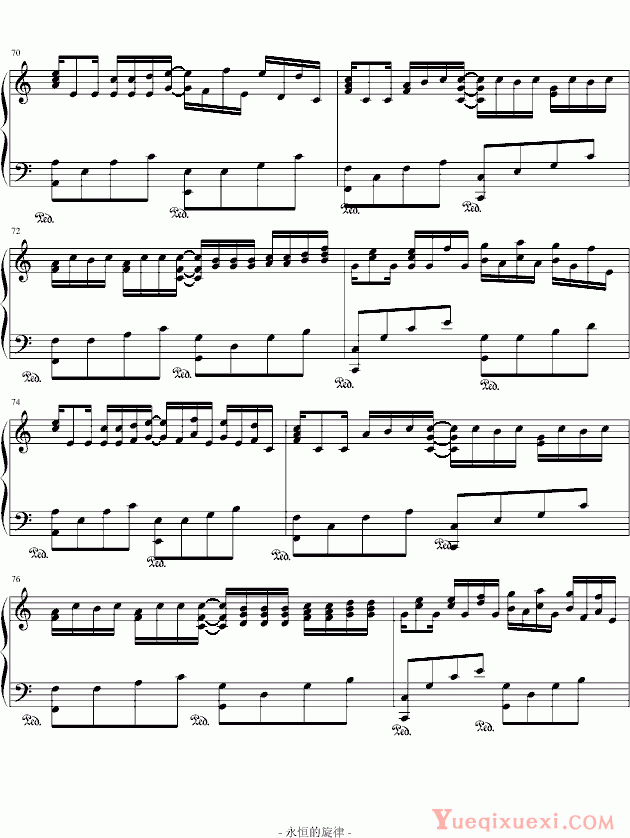 《卡农》乔治温斯顿 现场版 钢琴谱