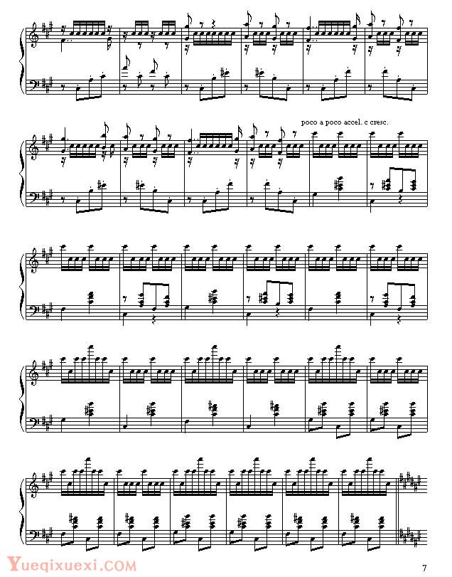 李斯特 匈牙利狂想曲第二号 钢琴名人名曲五线谱