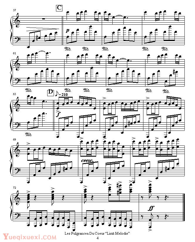 李斯特 跃动的心 钢琴名人名曲谱