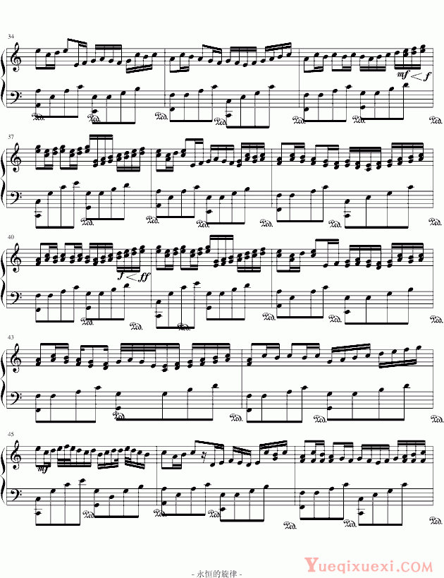 《卡农》乔治温斯顿 现场版 钢琴谱