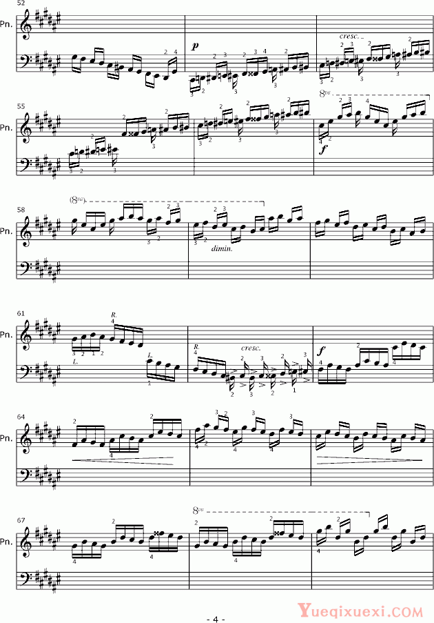 凯斯勒 练习曲 Op.20 No.7  钢琴谱