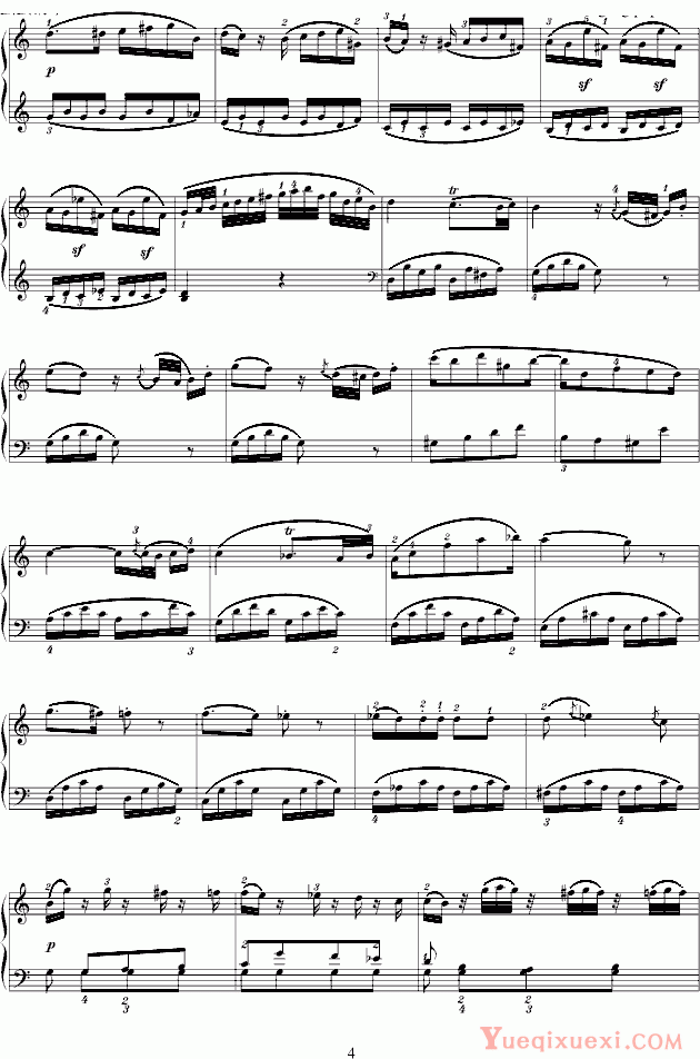 莫扎特 莫扎特k330第一乐章 钢琴谱