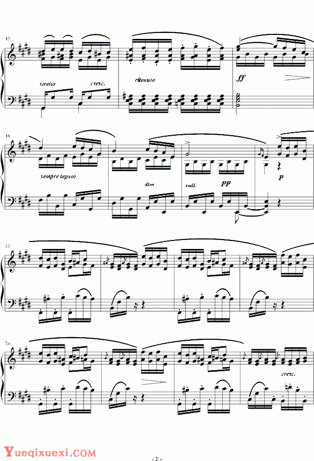 chopin《肖邦练习曲-Etude OP.10 NO.3》钢琴谱
