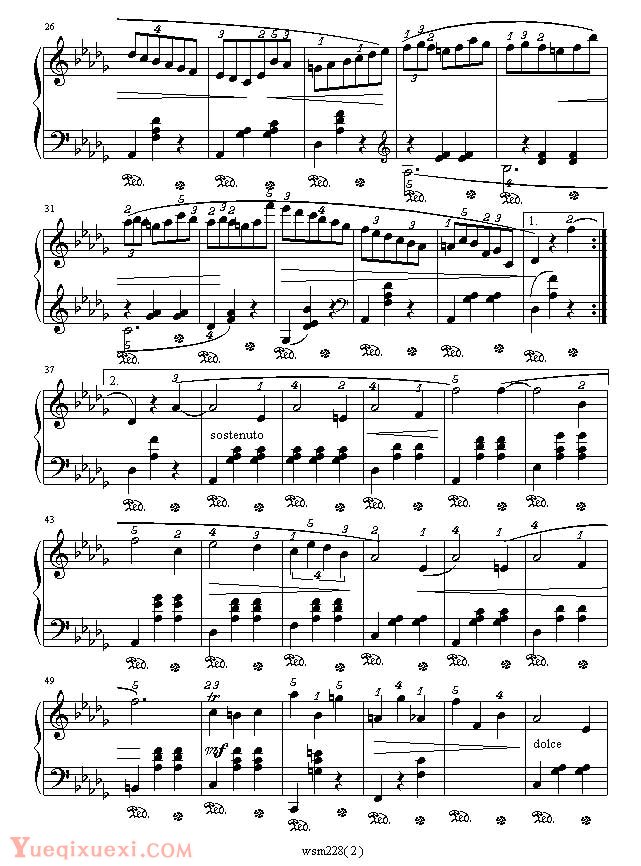 肖邦-chopin 小犬圆舞曲  钢琴名人名曲五线谱