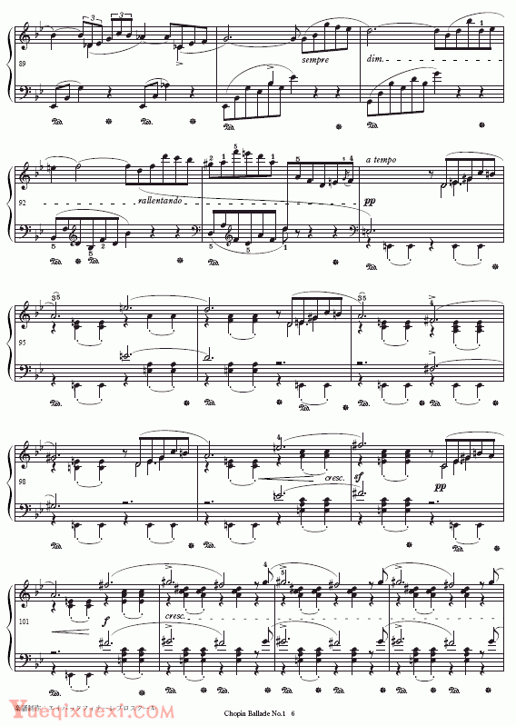 肖邦-chopin 第一叙事曲-Ballade No.1（钢琴名人名曲)