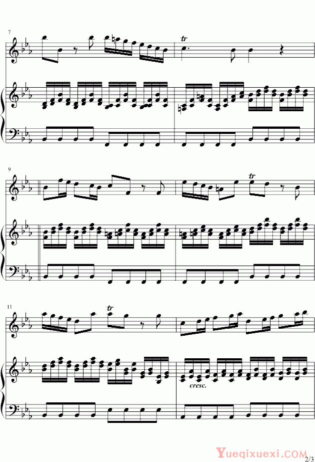 维瓦尔第 四季·冬之第二乐章 钢琴加小提琴