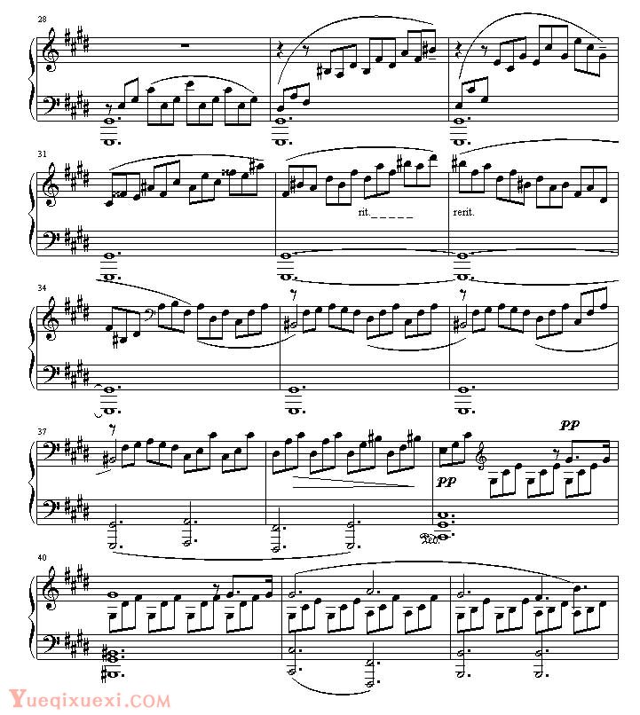 贝多芬-beethoven 贝多芬《月光》第一乐章 钢琴名人名曲谱