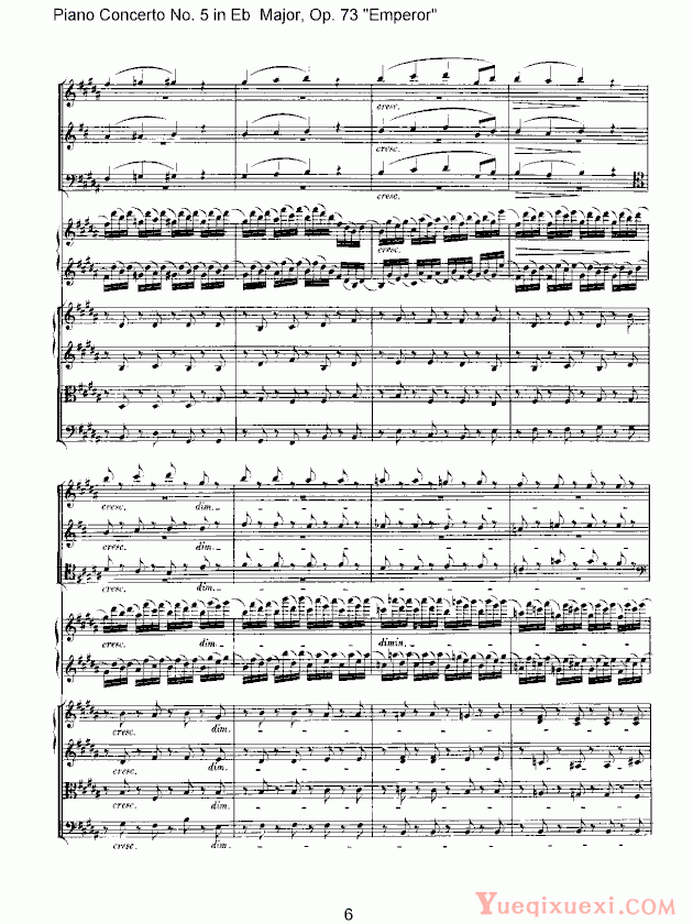 贝多芬 beethoven 第五钢琴协奏曲 皇帝 第二乐章总谱