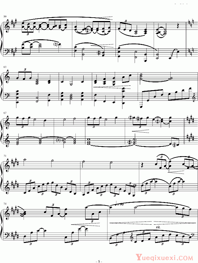 克莱德曼 阿拉贝斯克14章节 钢琴谱