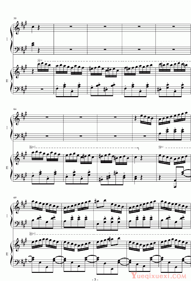莫扎特 土耳其进行曲（双钢琴）钢琴谱
