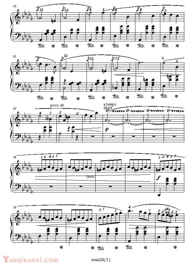 肖邦-chopin 小犬圆舞曲  钢琴名人名曲五线谱