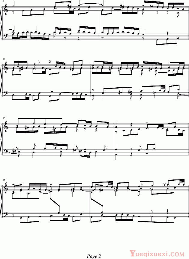 巴赫-P.E.Bach 巴赫Fuga I(BWV 846-2)