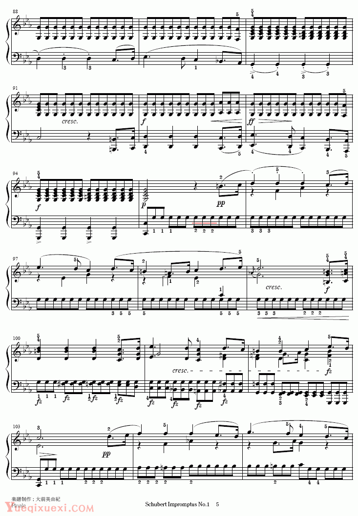 舒伯特 即兴曲Op.90-1（钢琴名人名曲)