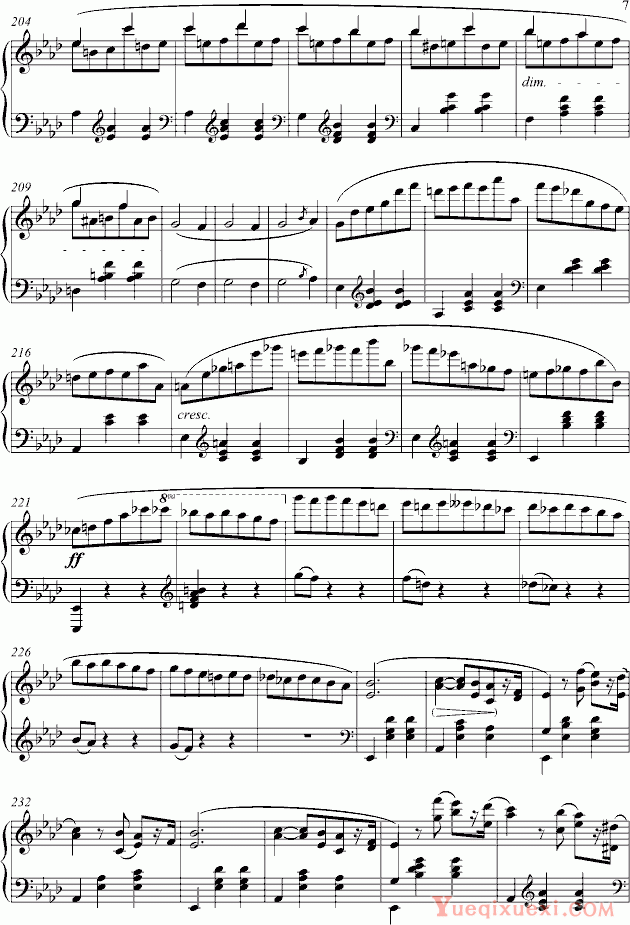 肖邦 chopin waltz No.5 钢琴谱