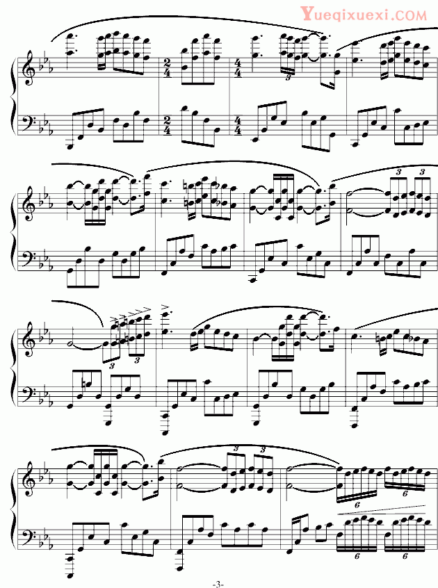 克莱德曼 爱的协奏曲 唯美改编版钢琴谱