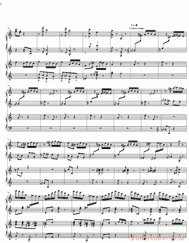 巴赫 P.E.Bach 二部创意曲NO.14[有指法]