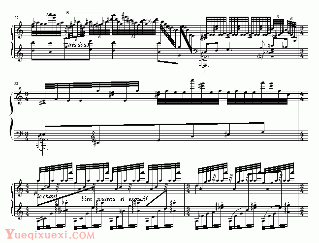 拉威尔-Ravel 水妖 Gaspard de la Nuit- 1. Ondine.Lent（钢琴名人名曲)