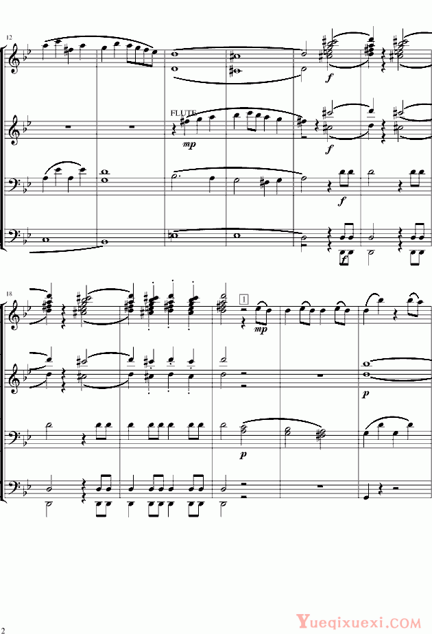 莫扎特g小调第40交响曲第一乐章电子琴总谱与钢琴谱