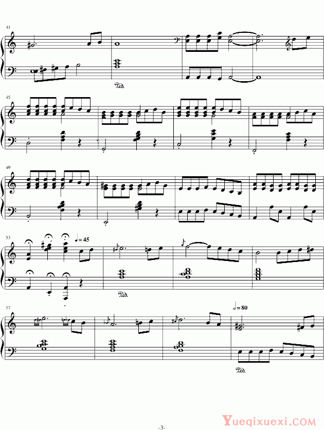 戴维.赫勒韦尔 斯拉夫之歌简化版 钢琴谱