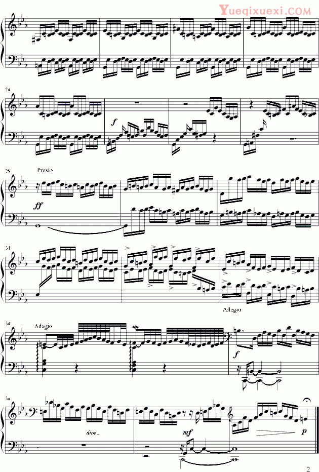 奥芬巴赫 平均律 BWV847前奏曲 钢琴谱