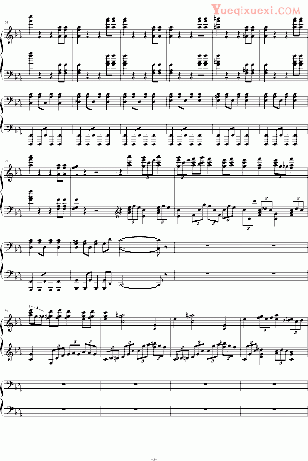 拉赫玛尼诺夫c小调第二钢琴协奏曲第三乐章 钢琴谱