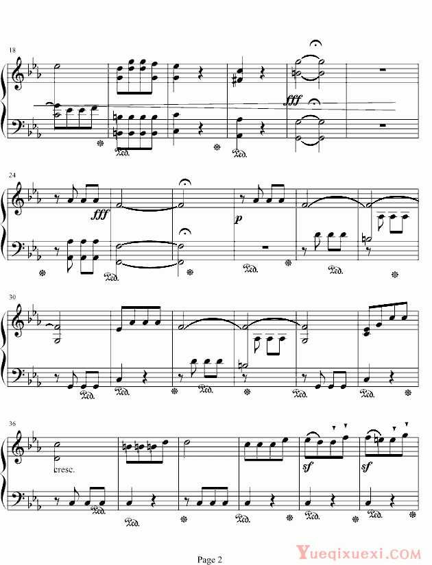 贝多芬 beethoven 命运第一乐章钢琴独奏（Symphony Fate .No.1)