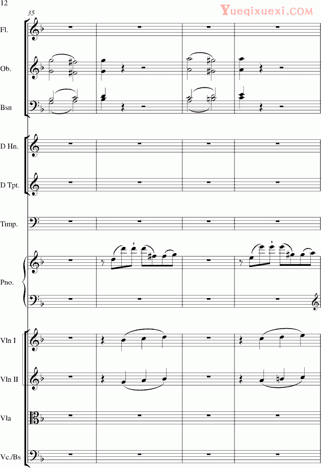 莫扎特kv466 d小调第20号钢琴协奏曲 钢琴谱