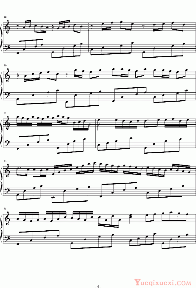 帕赫贝尔 Pachelbel 卡农（C大调简易版） 钢琴谱