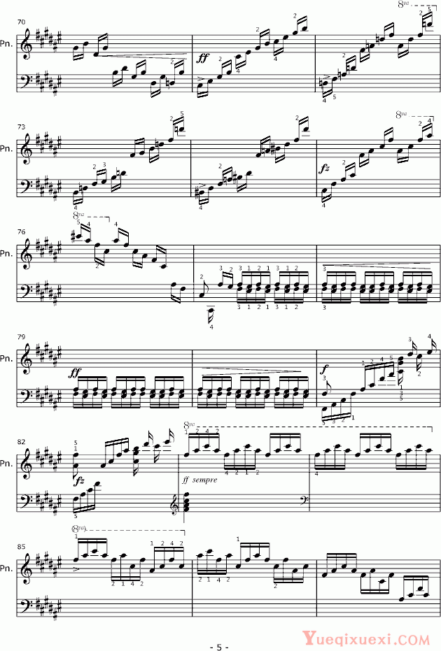 凯斯勒 练习曲 Op.20 No.7  钢琴谱