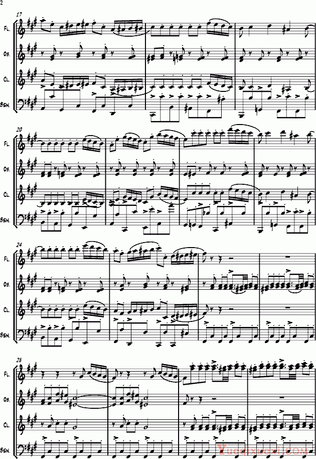 柴科夫斯基 Peter Ilyich Tchaikovsky 《四小天鹅舞曲》木管四重奏