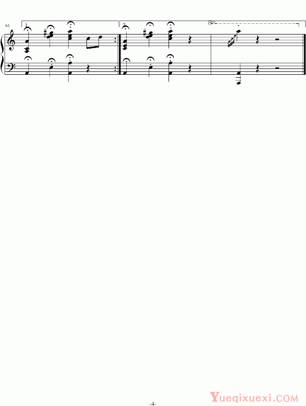 戴维.赫勒韦尔 斯拉夫之歌简化版 钢琴谱