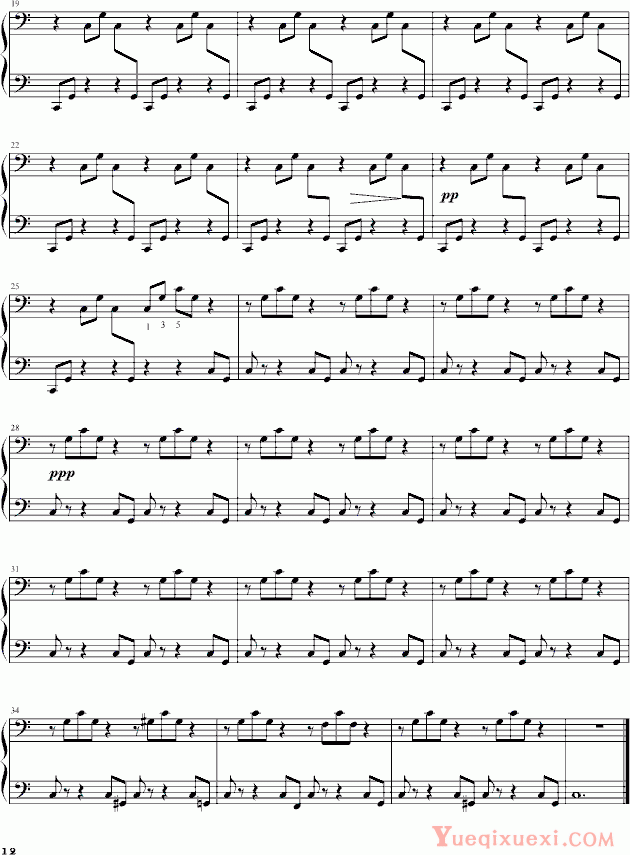 肖邦chopin 夜曲第一首（四手联弹） 钢琴谱
