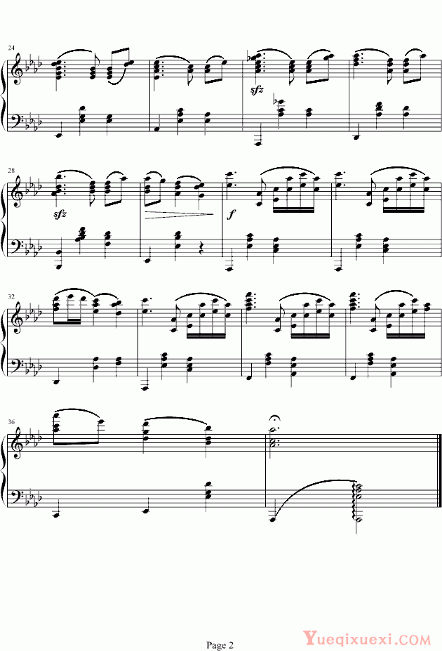 勃拉姆斯 Brahms 降A大调圆舞曲Op39NO.15