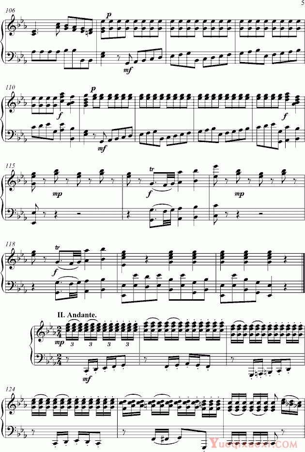 莫扎特 Symphony No.1 for Piano Solo 钢琴谱