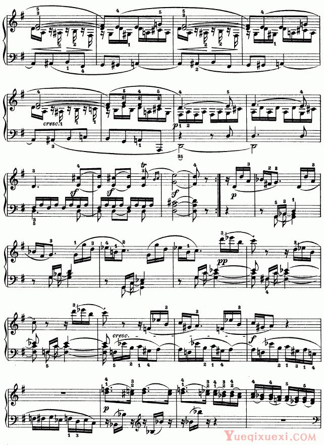 贝多芬-beethoven G大调第十钢琴奏鸣曲　Op. 14 No--2