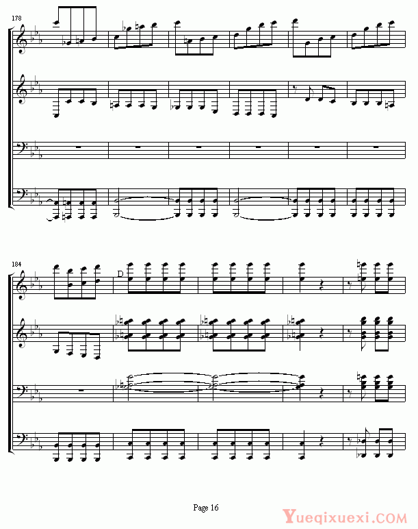 贝多芬-beethoven 命运交响曲(钢琴4手联弹）