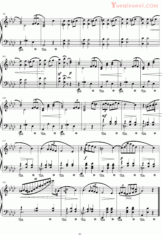 肖邦 chopin 第九号圆舞曲Op69-Nr1 钢琴谱