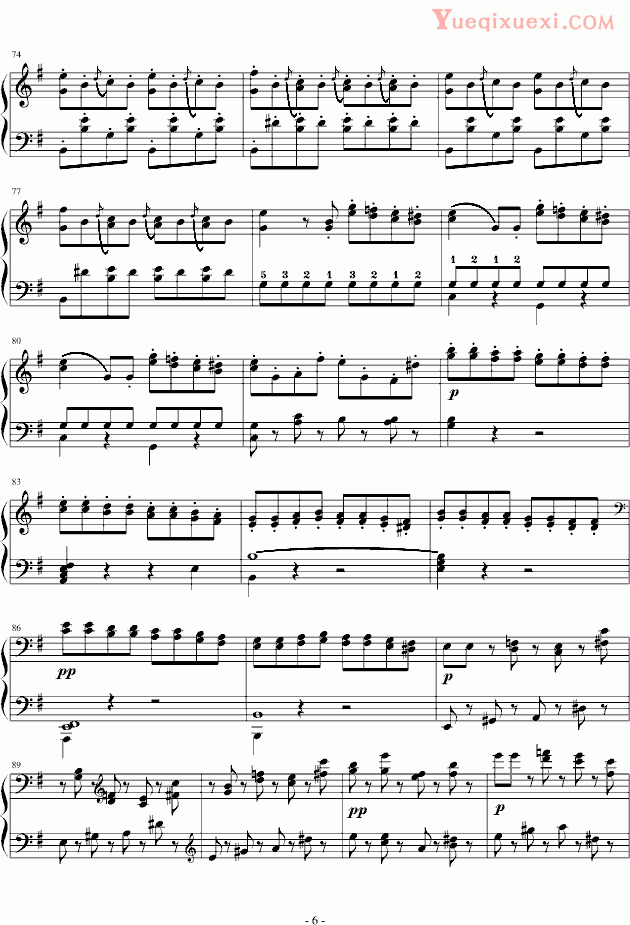 门德尔松 谐谑曲 Op.16 No.2 钢琴谱