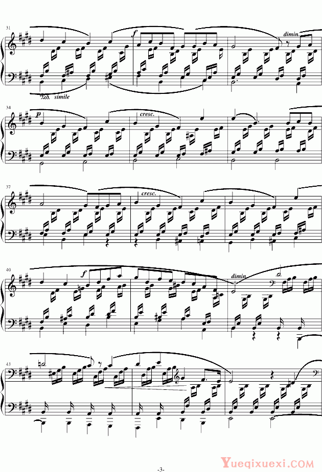 门德尔松 E大调无词歌Op. 19, No. 1钢琴谱