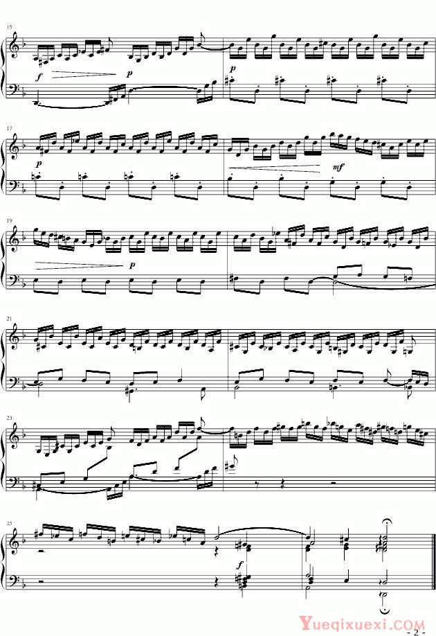巴哈 平均律 D小调前奏曲BWV 851 钢琴谱
