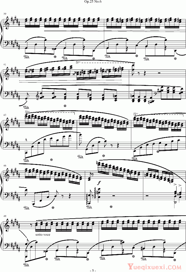 肖邦 chopin 肖邦练习曲 Op.25 No.6