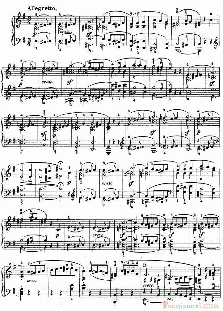 贝多芬-beethoven E大调第九钢琴奏鸣曲　Op. 14 No—1