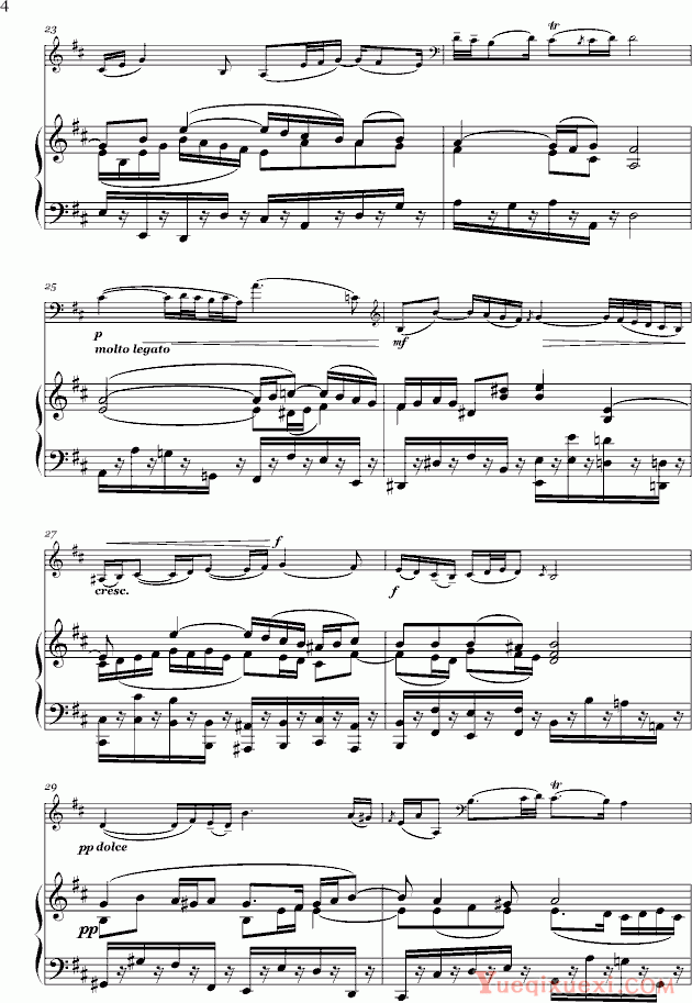 巴赫 P.E.Bach G弦之歌 钢琴谱